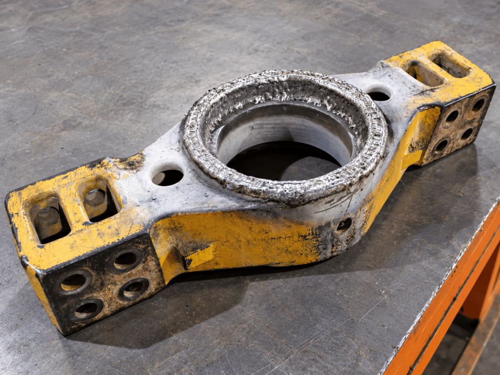 Ремонт опоры цапфы моста трелевочного трактора CATERPILLAR 525